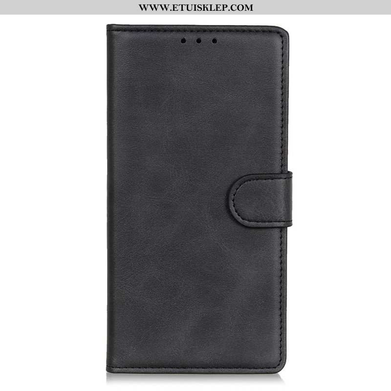 Etui Folio do Oppo A74 4G Efekt Matowej Skóry W Stylu Retro